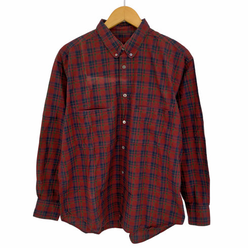 パパス papas チェック コットンレギュラーシャツ メンズ import:M