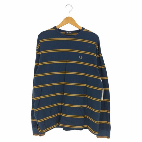 フレッドペリー FRED PERRY 別注 ロゴ刺繍 ロングスリーブ ボーダーTシャツ メンズ import:L