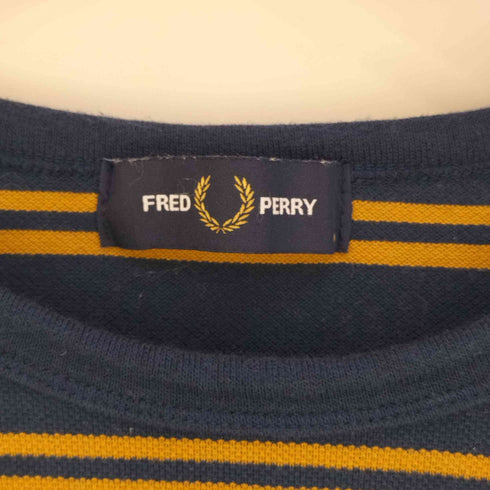 フレッドペリー FRED PERRY 別注 ロゴ刺繍 ロングスリーブ ボーダーTシャツ メンズ import:L