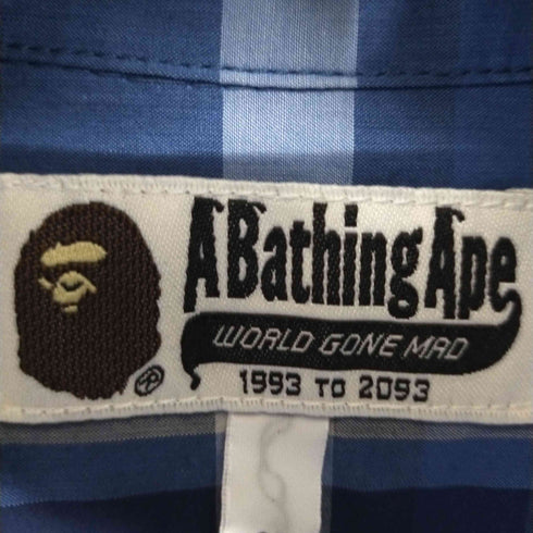 アベイシングエイプ A BATHING APE 胸ロゴ チェックシャツ メンズ JPN:M