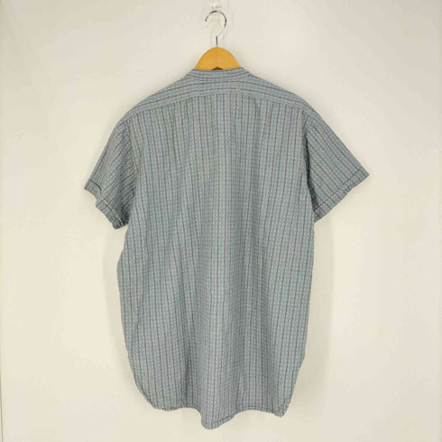 Walser Stauf REHETOBEL 刺繍ストライプ ハーフボタンバンドカラーシャツ メンズ EUR:44