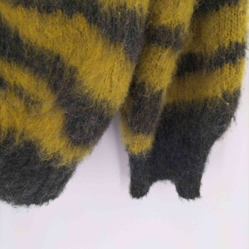 ショット ニューヨーク Schott NYC MOHAIR ZEBRA CARDIGAN モヘア混 トラ柄 ゼブラ柄 ダブルジャガード カーディガン ニット メンズ import:L
