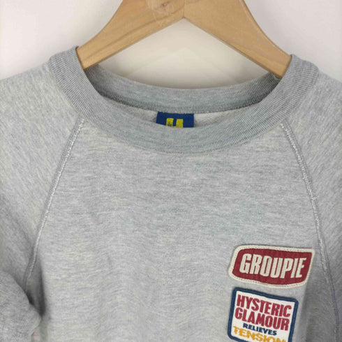 ヒステリックグラマー HYSTERIC GLAMOUR 袖切替 ワッペンロゴ スウェット レディース FREE