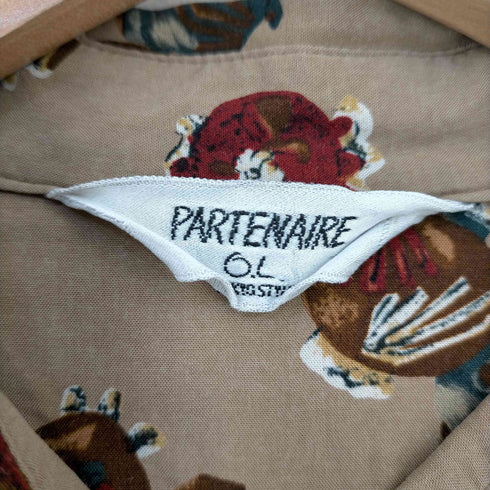フメイ PARTENAIRE 陶器柄 レーヨン レギュラーカラーシャツ レディース JPN:L