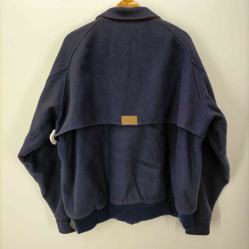 ウールリッチ WOOLRICH 80S 紺タグ USA製 裏地チェック 比翼 ジップアップ ウールブルゾン メンズ import:XL