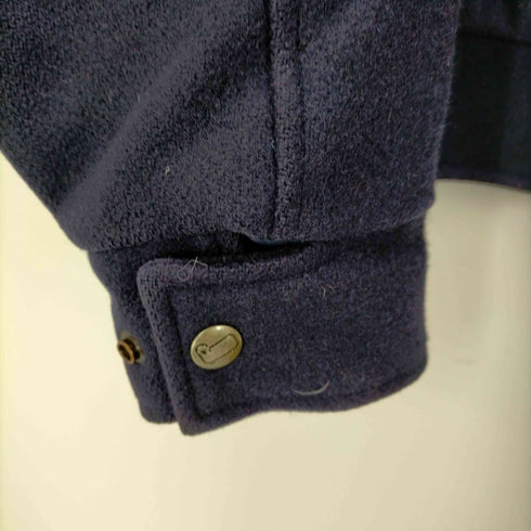 ウールリッチ WOOLRICH 80S 紺タグ USA製 裏地チェック 比翼 ジップアップ ウールブルゾン メンズ import:XL
