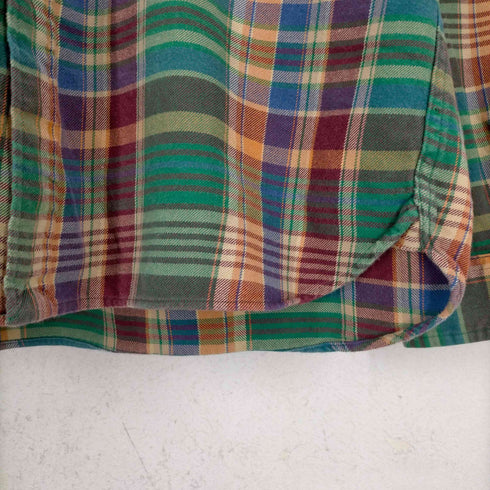 ラルフローレン RALPH LAUREN 90-00S チェック柄 BDネルシャツ メンズ import:L