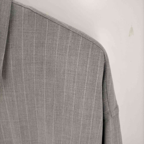 ザラ ZARA ストライプ ボックスフィット ブルゾン メンズ import:L