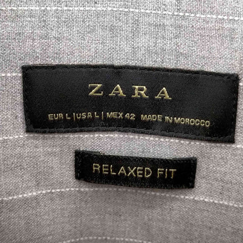 ザラ ZARA ストライプ ボックスフィット ブルゾン メンズ import:L