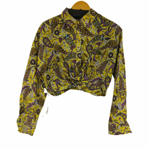 ザラ ZARA CROPPED KNOTTED BLOUSE レディース US S