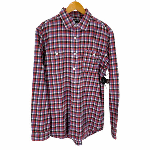 ステューシー Stussy 00S AUTHENTIC 背面ロゴプリント プルオーバーフランネルシャツ メンズ import:XL