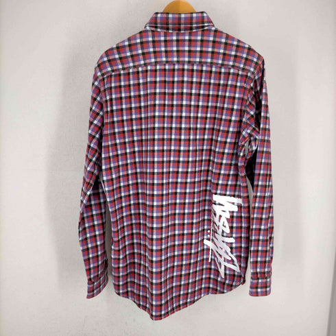 ステューシー Stussy 00S AUTHENTIC 背面ロゴプリント プルオーバーフランネルシャツ メンズ import:XL