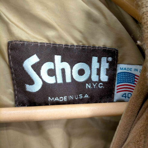 ショット Schott MADE IN USA 茶タグ スウェードブルゾンジャケット メンズ US:40