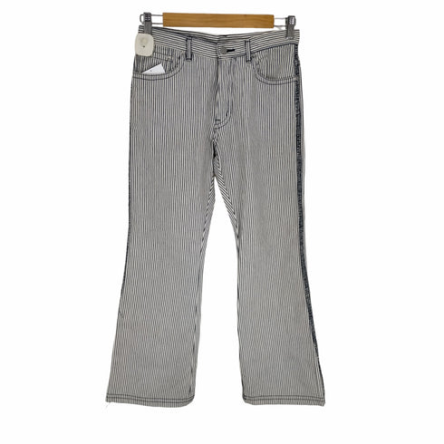 トリココムデギャルソン tricot COMME des GARCONS AD2003 アウトシームデザインヒッコリーパンツ レディース JPN:M