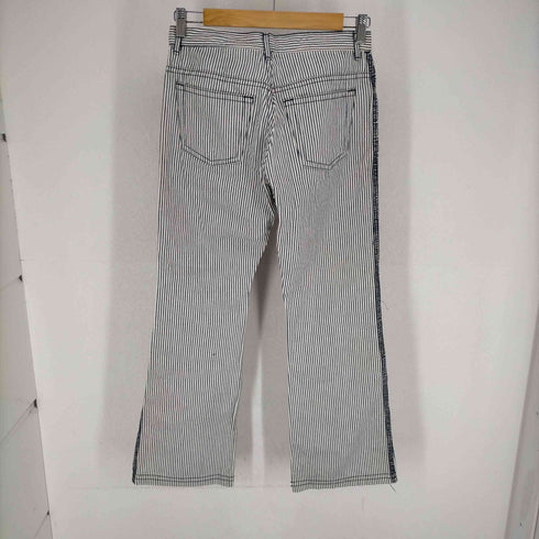 トリココムデギャルソン tricot COMME des GARCONS AD2003 アウトシームデザインヒッコリーパンツ レディース JPN:M