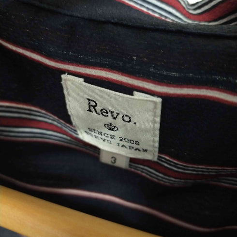 レボ Revo. オープンカラーストライプ半袖シャツ メンズ 3