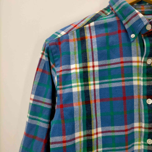 ポロバイラルフローレン Polo by RALPH LAUREN 緑タグ 同色 ポニー刺繍 チェック柄 ボタンダウン ネルシャツ メンズ