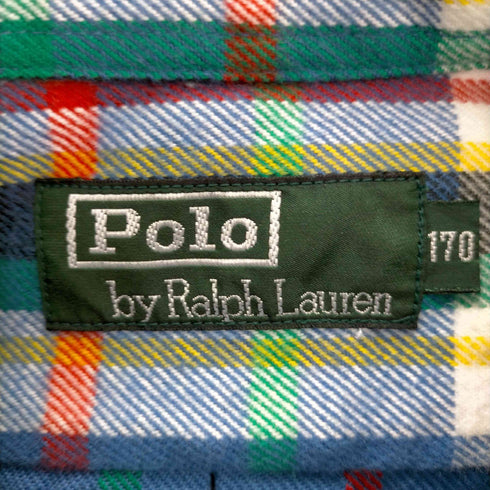 ポロバイラルフローレン Polo by RALPH LAUREN 緑タグ 同色 ポニー刺繍 チェック柄 ボタンダウン ネルシャツ メンズ