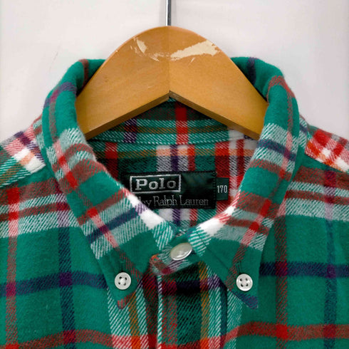 ポロバイラルフローレン Polo by RALPH LAUREN 緑タグ 同色 ポニー刺繍 チェック柄 ボタンダウン ネルシャツ メンズ