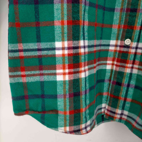 ポロバイラルフローレン Polo by RALPH LAUREN 緑タグ 同色 ポニー刺繍 チェック柄 ボタンダウン ネルシャツ メンズ