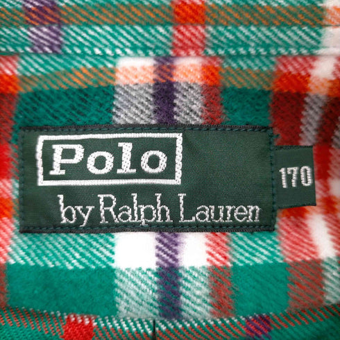 ポロバイラルフローレン Polo by RALPH LAUREN 緑タグ 同色 ポニー刺繍 チェック柄 ボタンダウン ネルシャツ メンズ