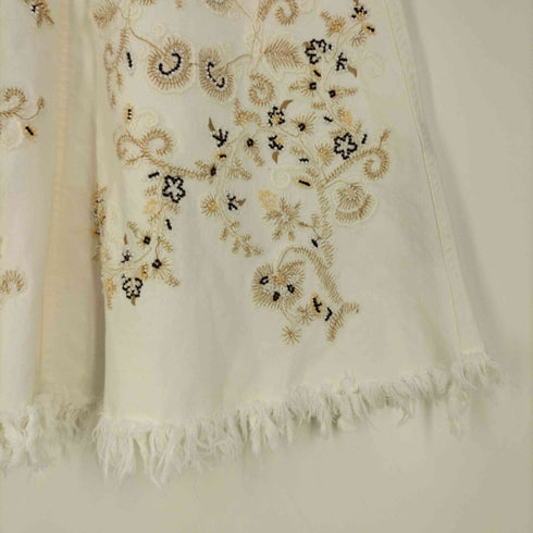 ザラ ZARA WOMAN WESTERN SKIRT WITH EMBROIDERY 刺繍 デニムウエスタンスカート レディース S