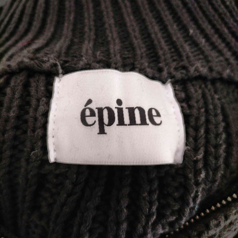 エピヌ epine 刺繍ハーフジップニット レディース