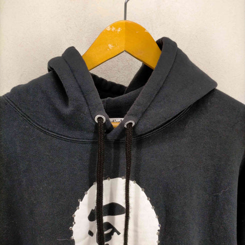 アベイシングエイプ A BATHING APE ラインストーンフロントプリントプルオーバーパーカー レディース JPN:S
