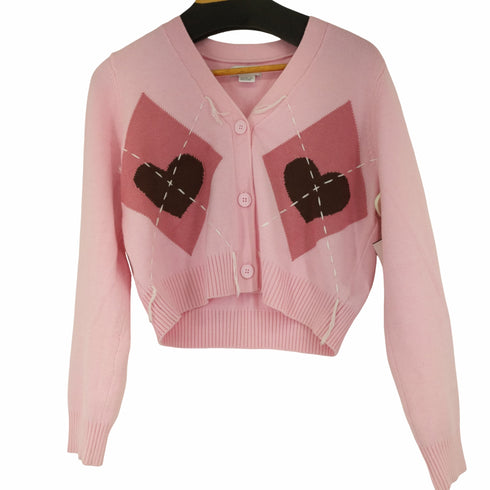 アーバン レヴィヴォ URBAN REVIVO アーガイル ステッチ加工 カーディガン レディース JPN:M