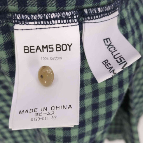 ビームスボーイ BEAMS BOY チェック ギャザー スモック レディース