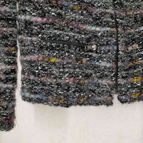 イザベルマランエトワール ISABEL MARANT ETOILE ノーカラーツイードアルパカ混ジップジャケット レディース FR:36