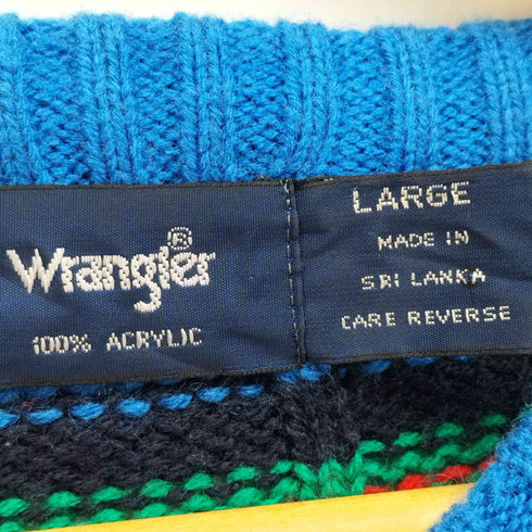 ラングラー Wrangler 90s ボーダーロングスリーブニット メンズ LARGE