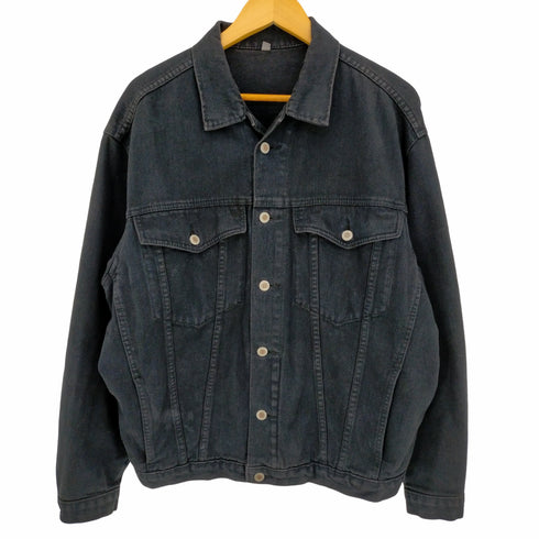 オーバーサイズ ブラックデニム トラッカージャケット メンズ import:M