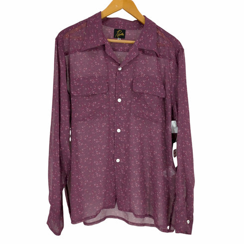 ニードルズ Needles Classic Shirt - Poly Chiffon/Floral Printed #Brown メンズ JPN:M