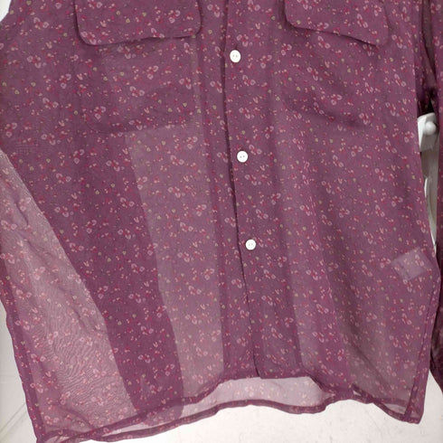ニードルズ Needles Classic Shirt - Poly Chiffon/Floral Printed #Brown メンズ JPN:M