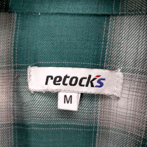 retock's ロゴ刺繍 オンブレチェック ビッグシルエット半袖シャツ メンズ JPN:M