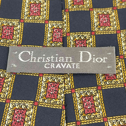 クリスチャンディオール Christian Dior 総柄 シルクネクタイ メンズ