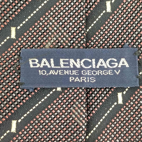 バレンシアガ BALENCIAGA レジメンタル シルクネクタイ メンズ