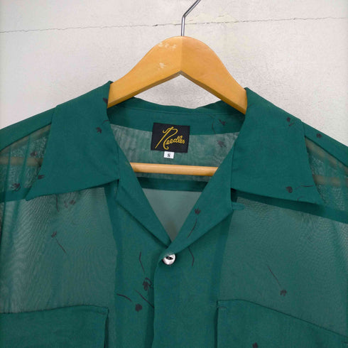 ニードルズ Needles Classic Shirt - Poly Chiffon/Floral Printed #GREEN メンズ JPN:S