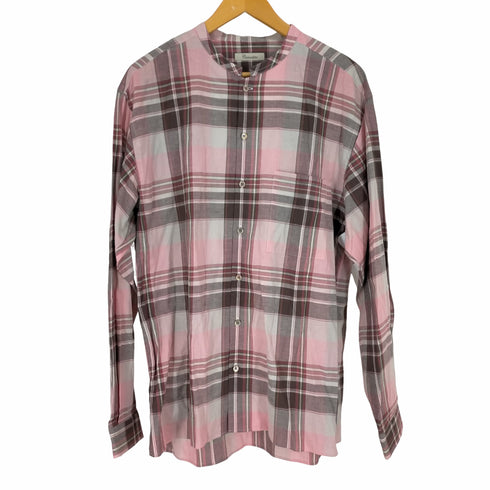 ユナイテッドアローズ UNITED ARROWS Camoshita リネン混チェック バンドカラー シャツ メンズ JPN:L