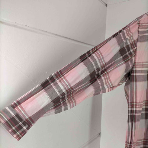 ユナイテッドアローズ UNITED ARROWS Camoshita リネン混チェック バンドカラー シャツ メンズ JPN:L