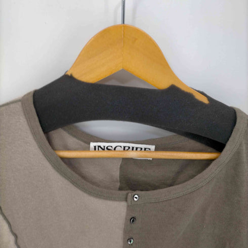 アンスクリア INSCRIRE 21SS リネン混 クレイジーパターン ヘンリーネックL/Sカットソー レディース
