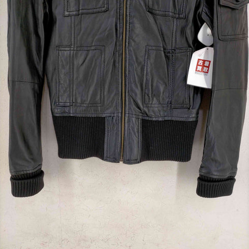 ザラ ZARA ラムレザー ライダースジャケット レディース import:M