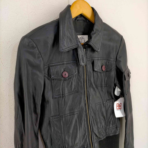 ザラ ZARA ラムレザー ライダースジャケット レディース import:M