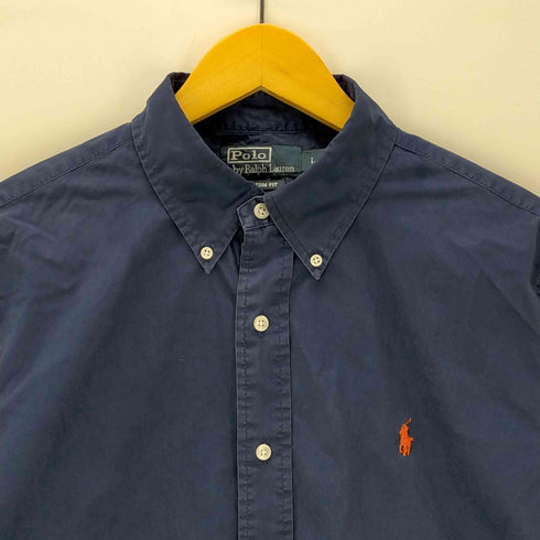 ポロバイラルフローレン Polo by RALPH LAUREN ポニー刺繍 CUSTOM FIT ボタンダウン長袖シャツ メンズ import:L