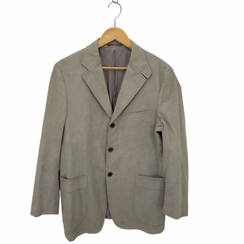 バーバリーロンドン BURBERRY LONDON 3Bテーラードジャケット 総裏 サイドベンツ フェイクスエード アマレッタ 千鳥格子 メンズ JPN:M