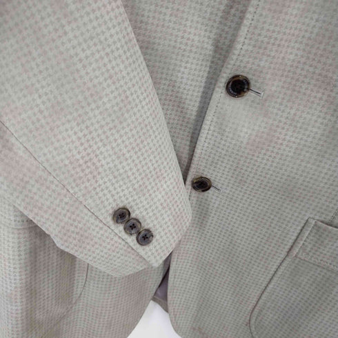 バーバリーロンドン BURBERRY LONDON 3Bテーラードジャケット 総裏 サイドベンツ フェイクスエード アマレッタ 千鳥格子 メンズ JPN:M