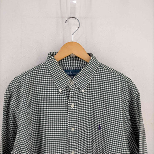 ポロバイラルフローレン Polo by RALPH LAUREN CUSTOM FIT ポニー刺繍 ギンガムチェック BDシャツ メンズ import:XXL