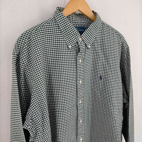 ポロバイラルフローレン Polo by RALPH LAUREN CUSTOM FIT ポニー刺繍 ギンガムチェック BDシャツ メンズ import:XXL