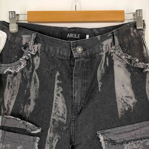 アリュール ARULE 切りっぱなし グラフィックプリントデニムパンツ レディース JPN:L